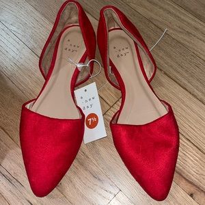 Target Bright Red Festive Closed Toed Flats